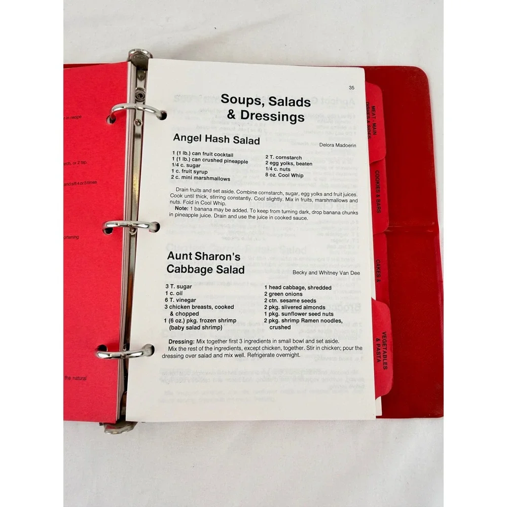 Vintage 1997 WHS Booster Club Cookbook Williamsburg Iowa Red Binder Jumbo Jack's